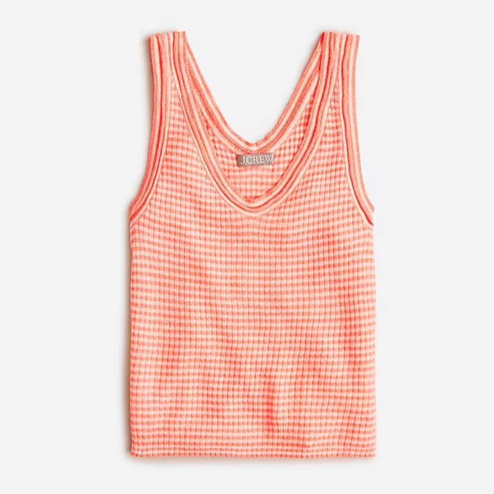 J. Crew - Merino-Linen Blend Sweater-Tank in Peach White Ivory Stripe